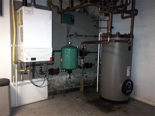 Hydronic system rough-in for a custom build.