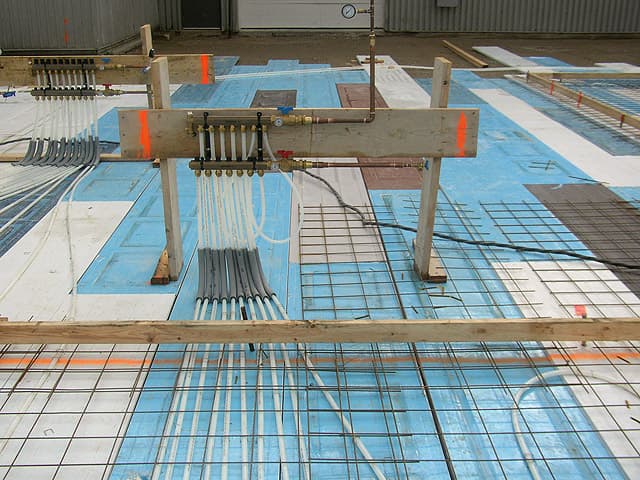 Hydronic system rough complete for a custom home.
