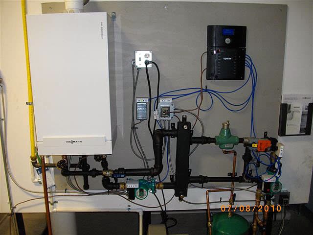 Viessmann Vitodens system paired with snow-melt loop.